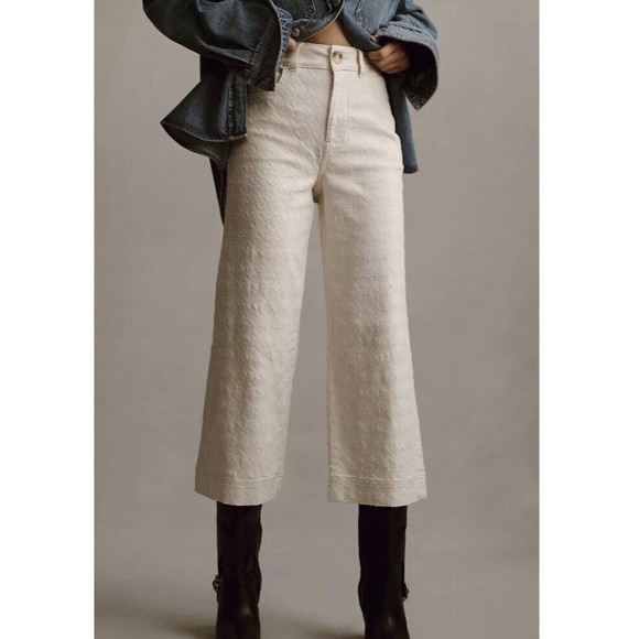 Anthropologie The Skipper High-Rise Crop Wide-Leg Jeans by‎ Pilcro Size 32 $168 - Picture 2 of 16